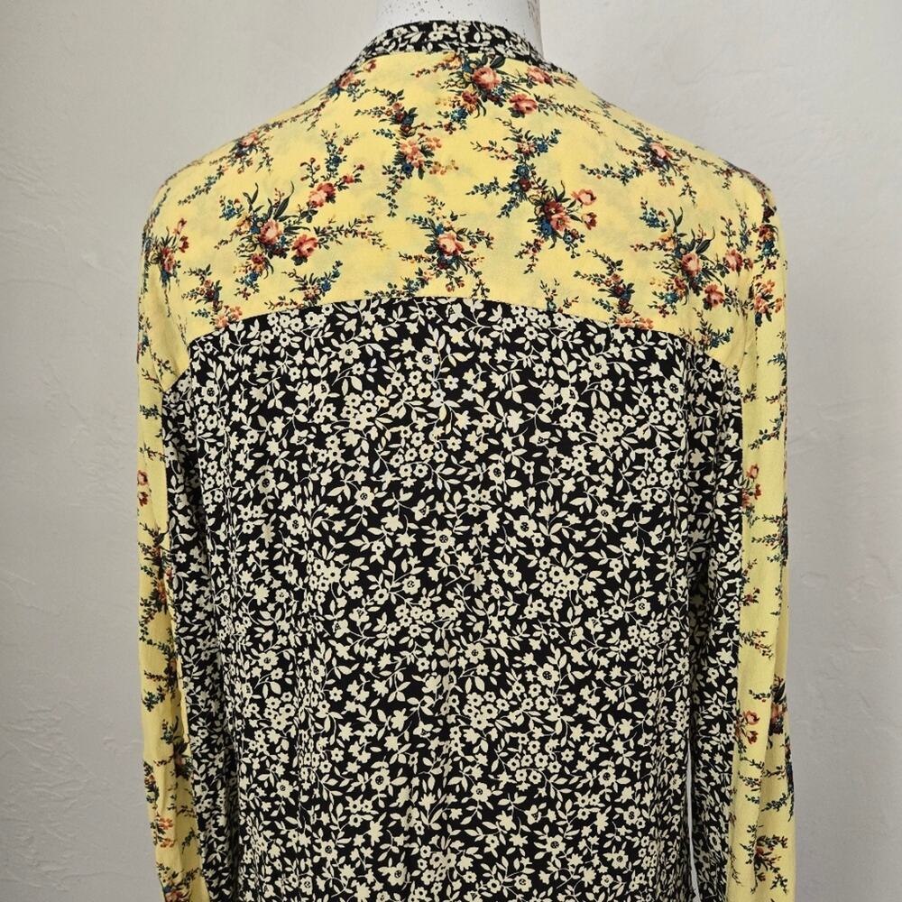 Sandro Paris Patchwork Silk Floral Mini Dress Size 1 S - Boho French Girl - Picture 6 of 14